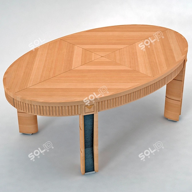 Elegant Dining Table - 210x130x75cm 3D model image 2