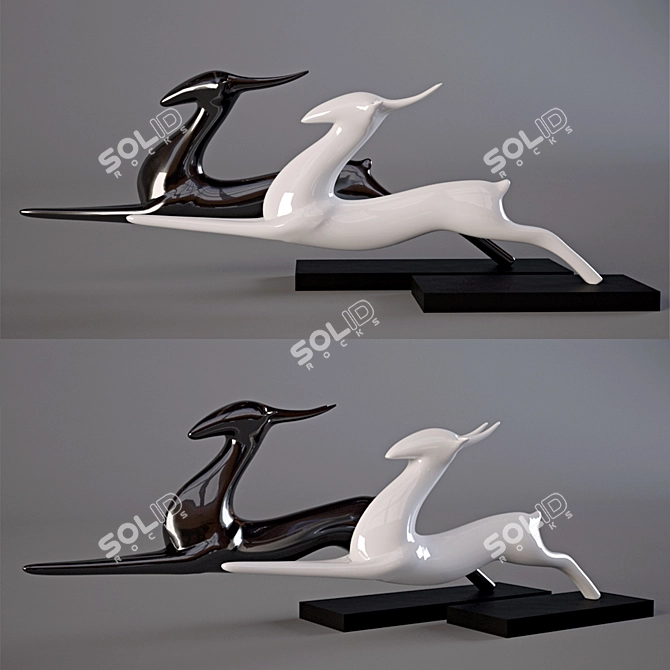 Graceful Antelope Figurine 3D model image 1