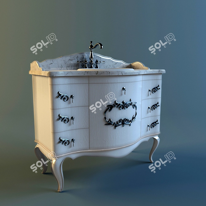 Classic Washbasin 3D model image 1