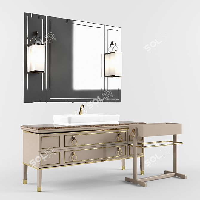 Luxury Lutetia Bathroom Set 3D model image 1