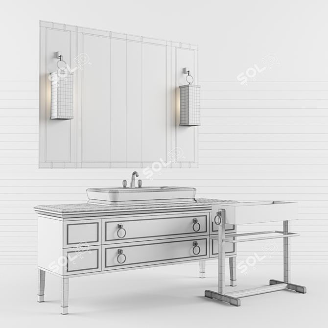 Luxury Lutetia Bathroom Set 3D model image 2