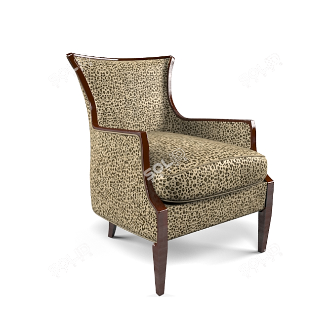 Sleek Nadia Leopard Chair 3D model image 1