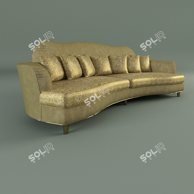 Luxury Velvet Accent Chair 3D model image 1