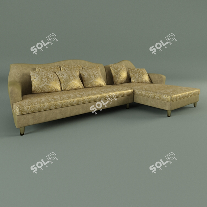 Ginevra Visionnaire Velour Sofa 3D model image 1