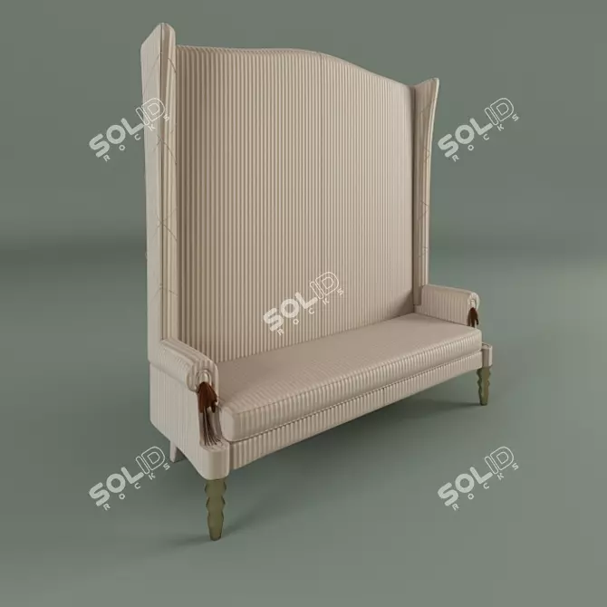 Elegant Feathered Sofa 3D model image 1