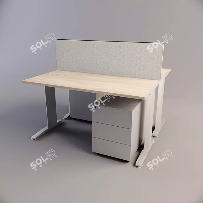 Solo Office Table | Modern Design 3D model image 1