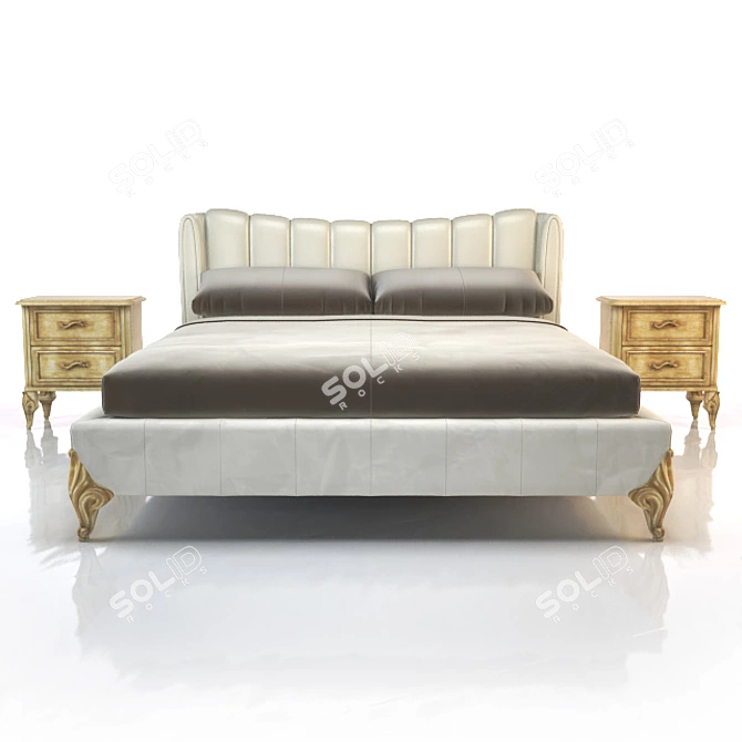 Trendy Classic Vogue Bed 3D model image 1