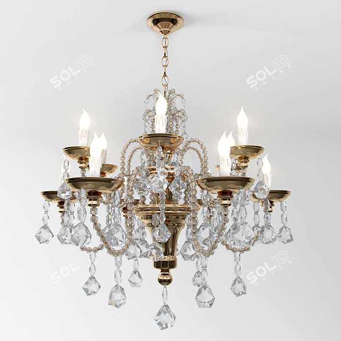 Elegant Crystal Chandelier 3D model image 1