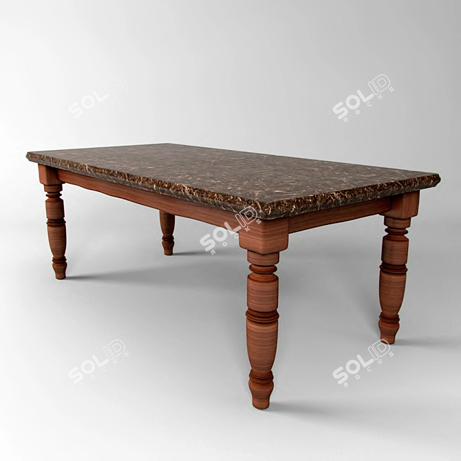 Terrace Dining Table: Custom-made for Perfect Fit 3D model image 1