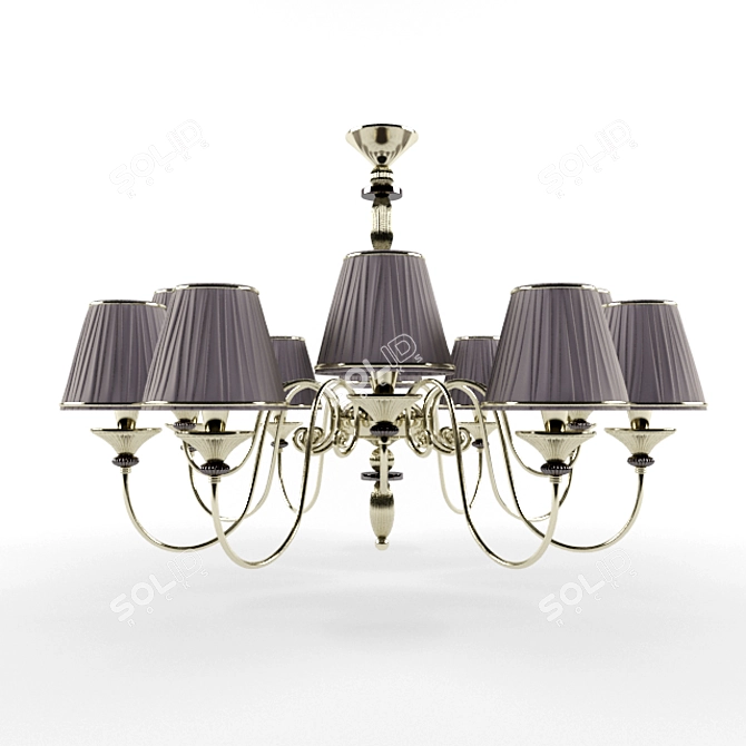 Elegant Murano Glass Chandelier 3D model image 1