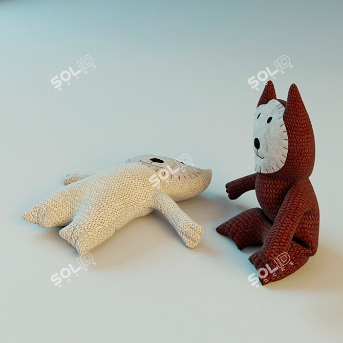 Adorable Knitted Kittens 3D model image 2