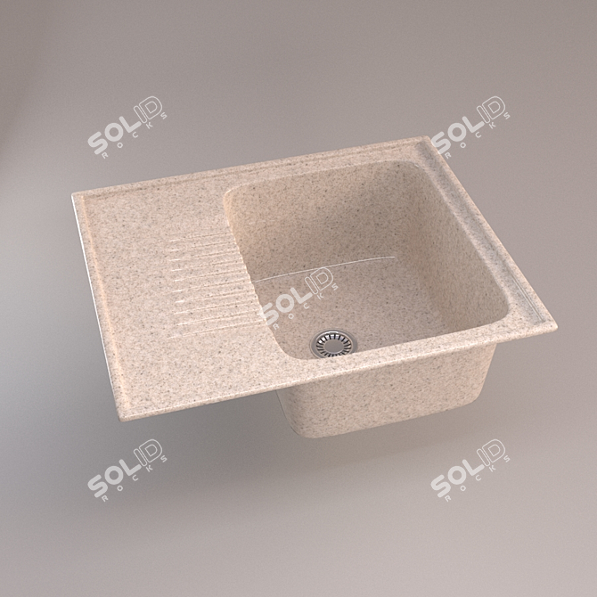 Elegant Stone Sink 3D model image 1