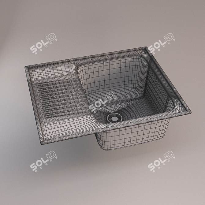 Elegant Stone Sink 3D model image 2