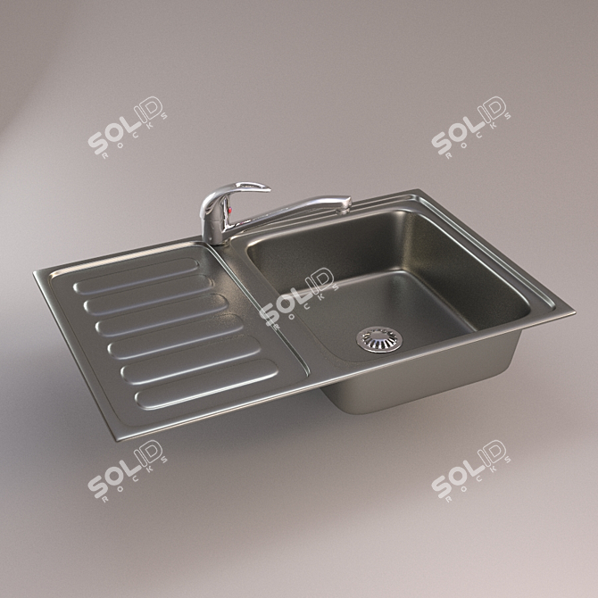 Metal Sink: Standard, File Type: MAX, FBX, OBJ 3D model image 1