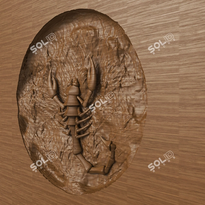 Rustic Scorpion Wood Box 3D model image 2