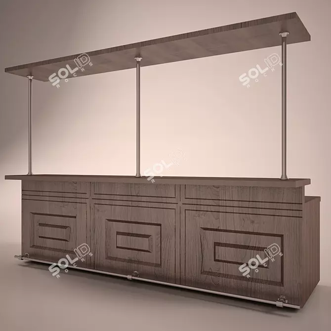 Elegant Bar Counter 3D model image 1