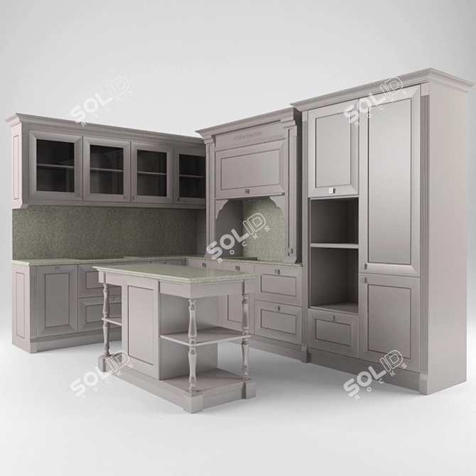 Elegant Italian Kitchen: Cesar Etoile 3D model image 1