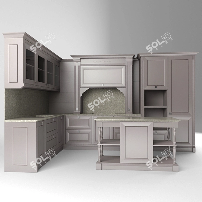 Elegant Italian Kitchen: Cesar Etoile 3D model image 2