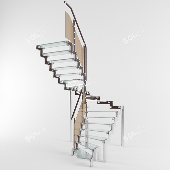 Sleek Stairway Solution 3D model image 1