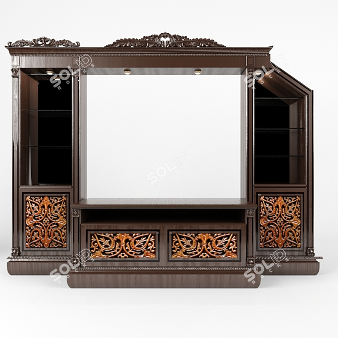 Beveled Monsardu Cupboard 3D model image 1