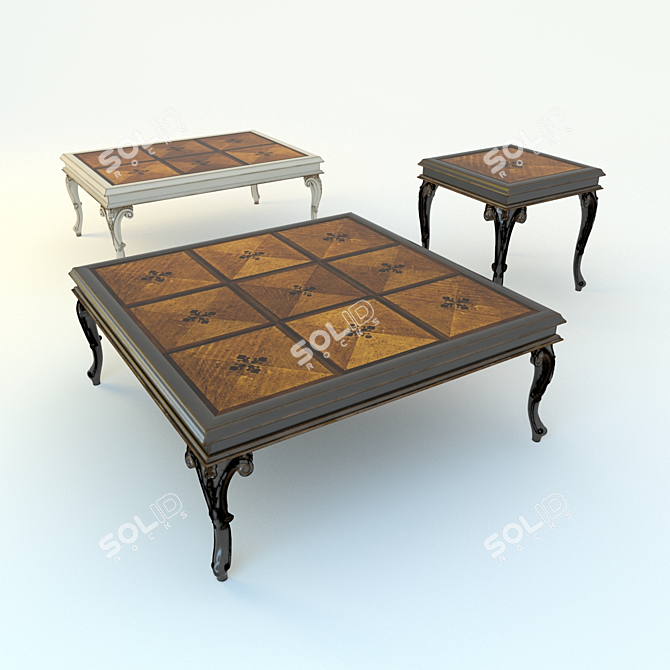 Arte Brotto Set of Three Coffee Tables 3D model image 1