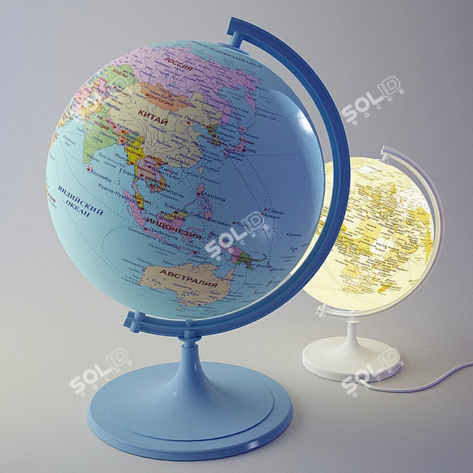 Title: Vintage Globe with Glow 3D model image 1