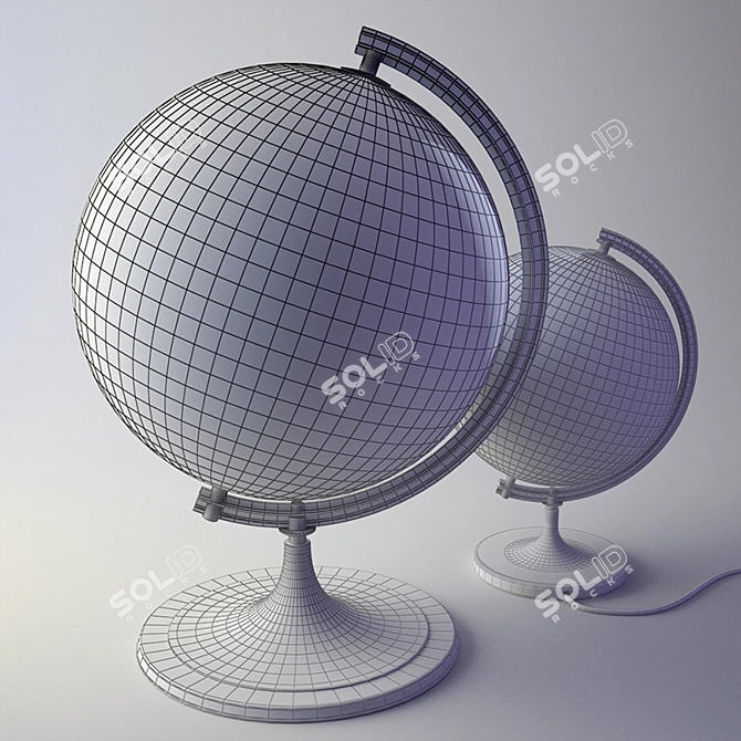 Title: Vintage Globe with Glow 3D model image 3