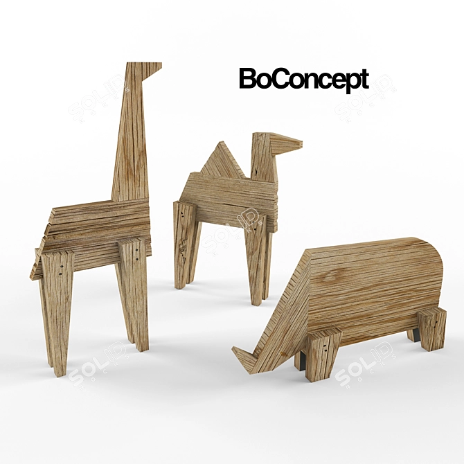 Wooden Animal Statuettes by Boconcept KES 2900 3D model image 1