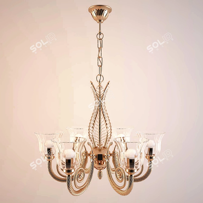 Possoni 918/6 Classic Chandelier 3D model image 1