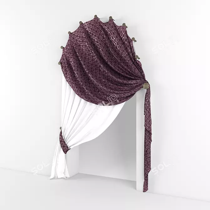 Arched Window Curtain 3D model image 1