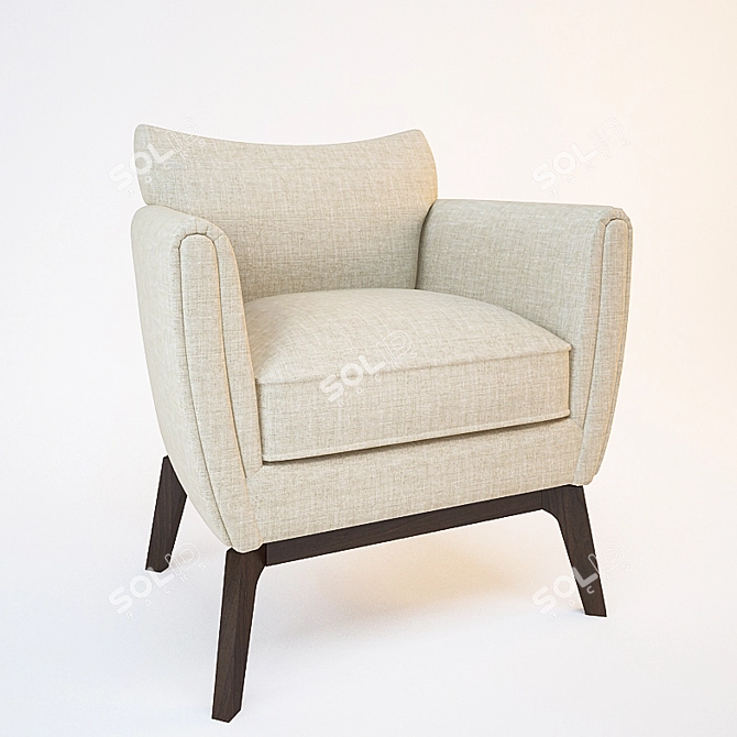 Elegant Wood Accent Chair 3D model image 1