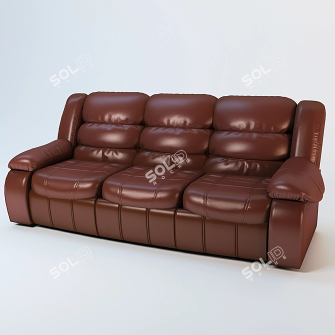 Texas Leather Sofa - MASQ 3D model image 1
