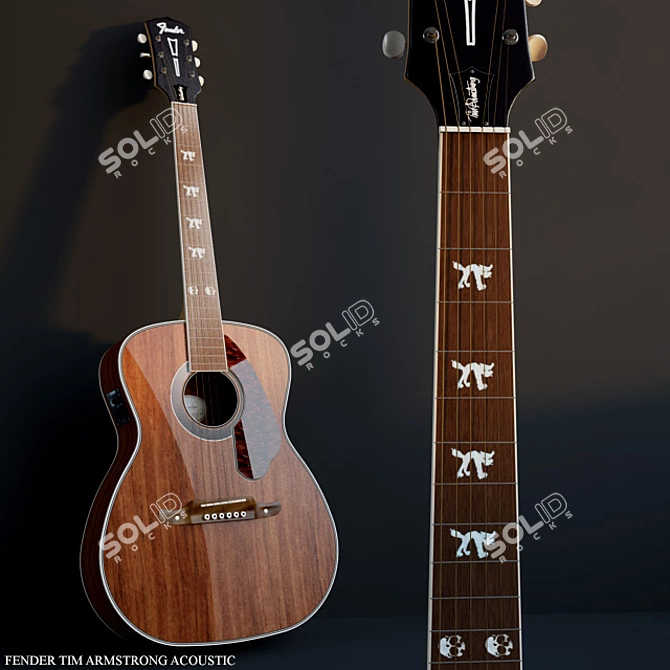 Tim Armstrong Signature Acoustic Guitar 3D model image 1