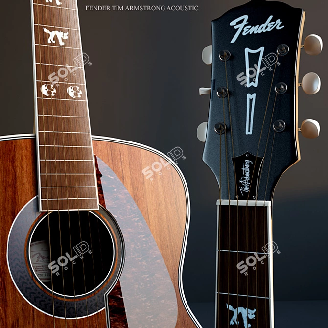 Tim Armstrong Signature Acoustic Guitar 3D model image 2