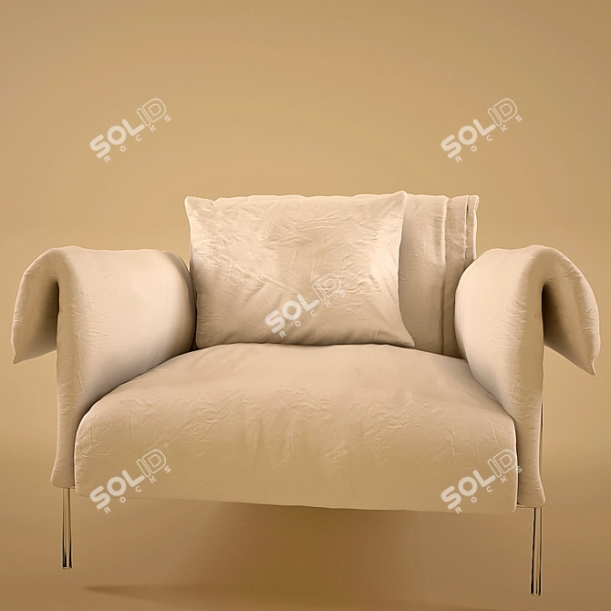 Cozy Velvet Armchair 3D model image 1