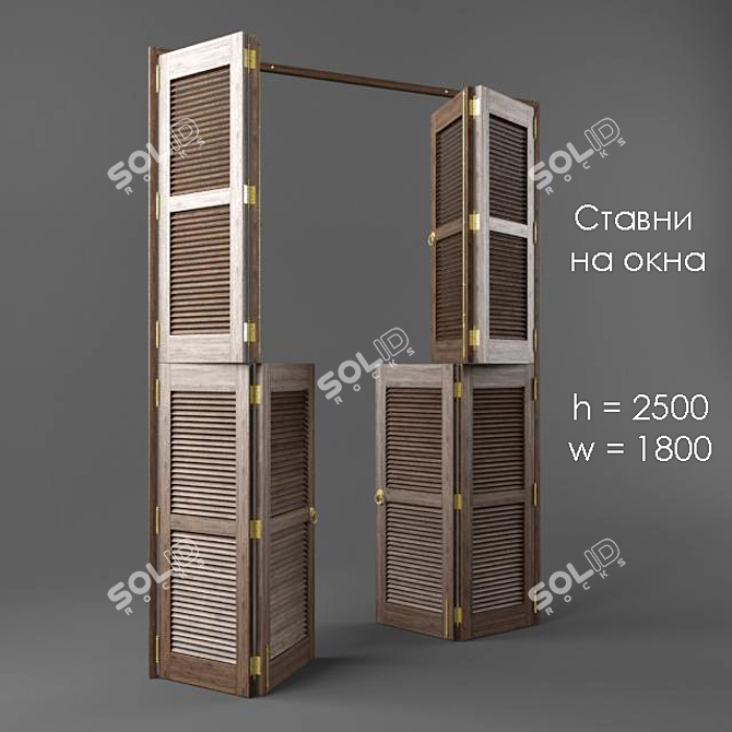 Versatile Customizable Window Shutters 3D model image 2