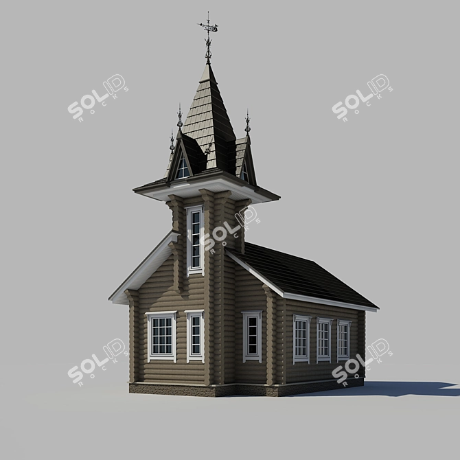 Rustic Log Cabin Hideaway 3D model image 1