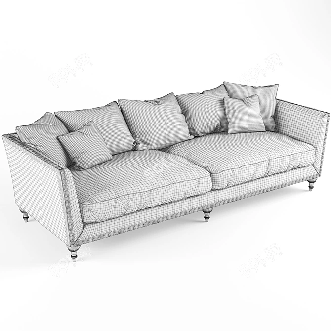 Elegant Victory Classic Sofa 3D model image 3