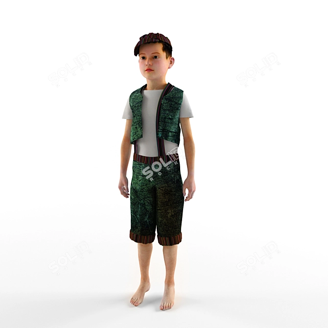 Cap-wearing Boy Mannequin 3D model image 1