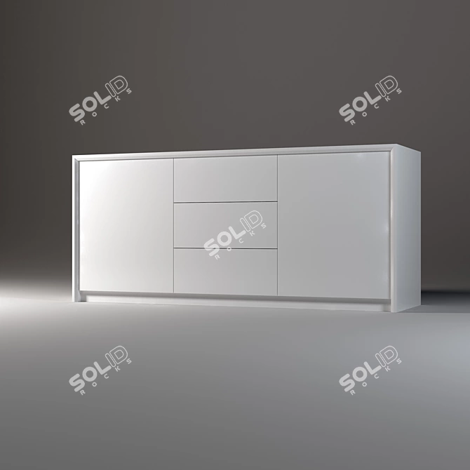 Matte 4-Drawer Chest 3D model image 1