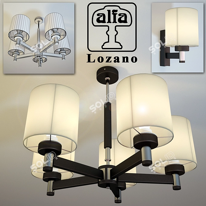 Alfa Lozano Pendant and Wall Sconce Set 3D model image 1