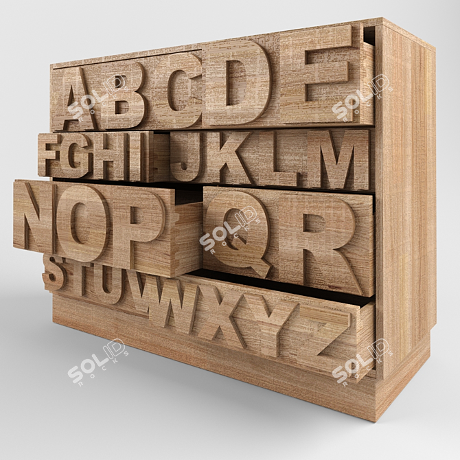 ABC Alphabet Kids Dresser 3D model image 1