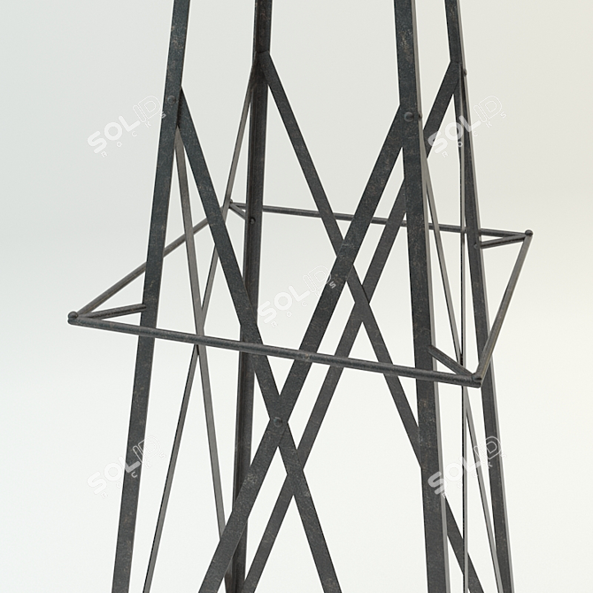  Elegant Metal Coat Hanger 3D model image 2