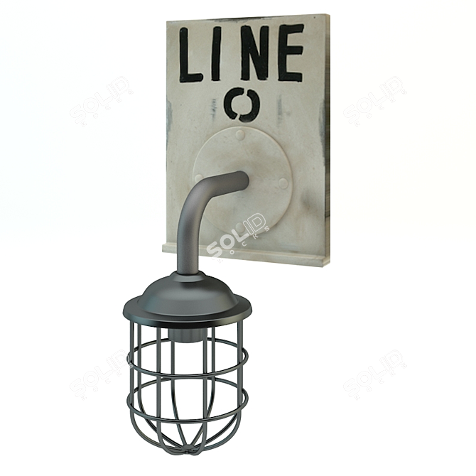 Rustic Industrial Wall Sconce 3D model image 1