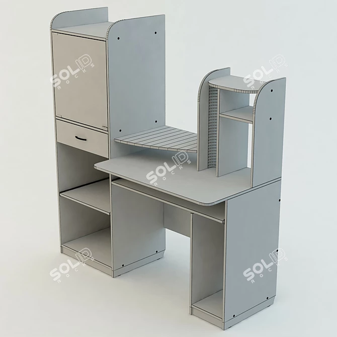 145x160x60 Computer Table 3D model image 3