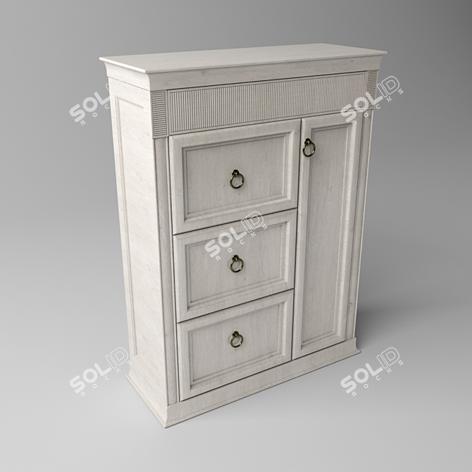 Elegant Espresso Dresser 3D model image 1