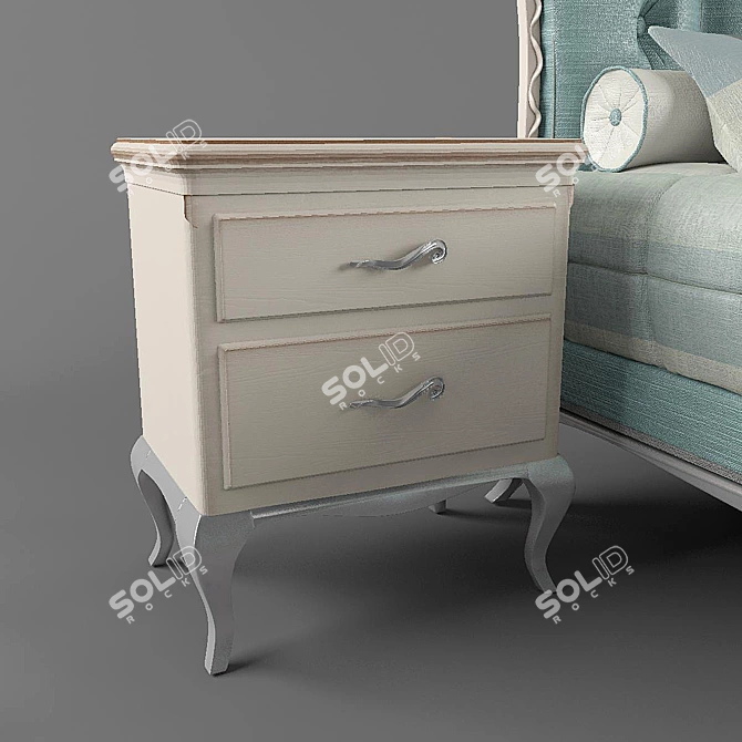 Greca Collection: Frari Bed & Drawer Set 3D model image 3