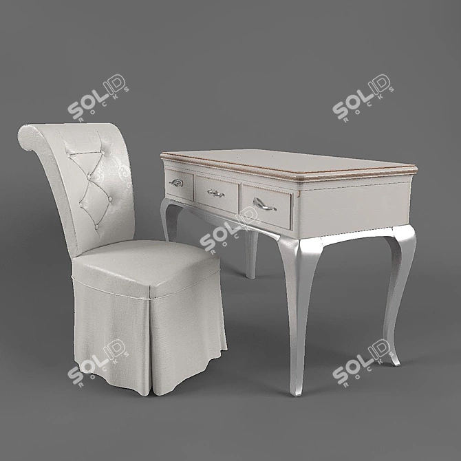 Greca Collection Baby Boy Table & Chair 3D model image 1