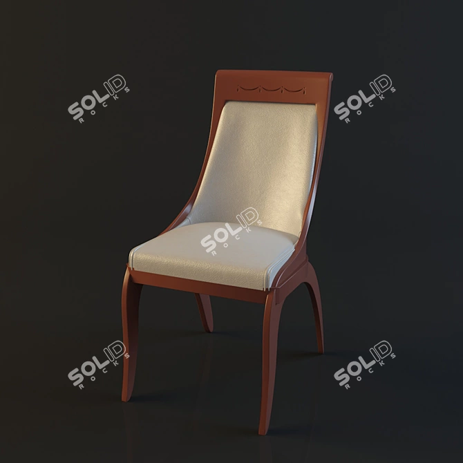 Sleek Open-Back Chair 3D model image 1