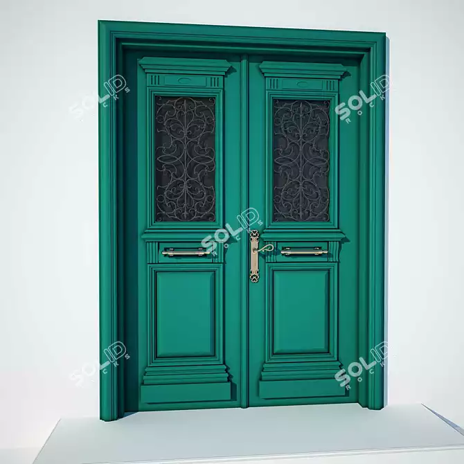 Elegant Exteriors: 1400mm Wide and 2199mm High Classic Door 3D model image 1